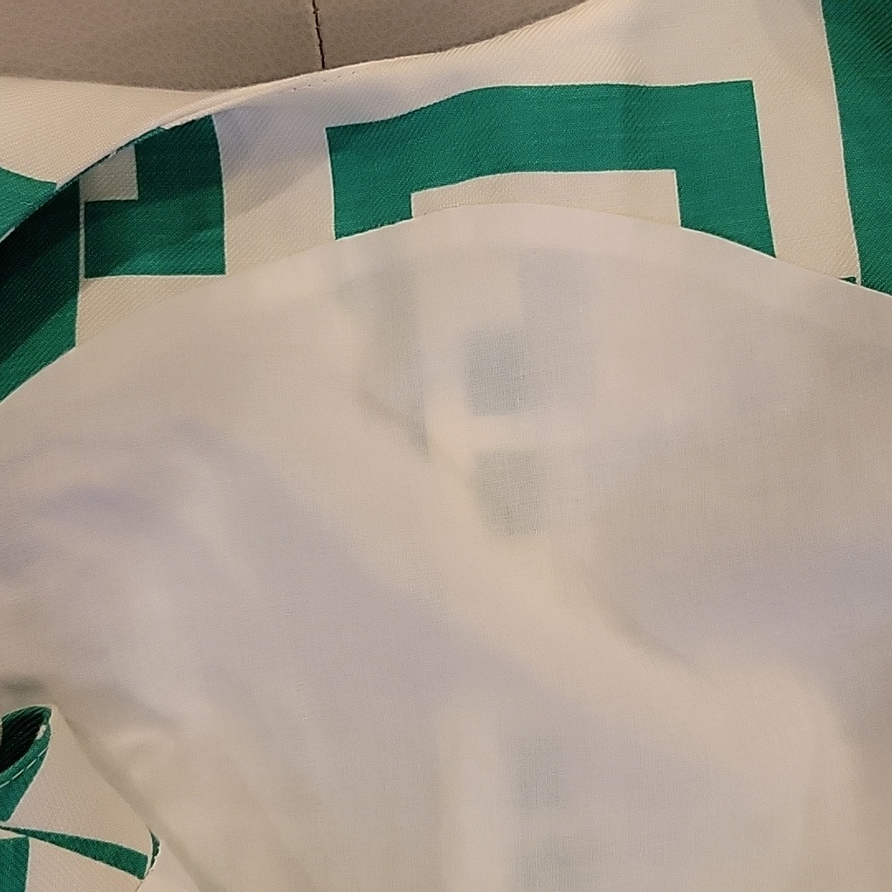 Milly Green and White Geometric Shift Mini Dress - Picture 6 of 7